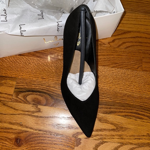 Black suede heels size 6 - Picture 3 of 7